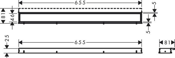 Hansgrohe RainDrain Match rigolă duș 70 cm negru 56037670