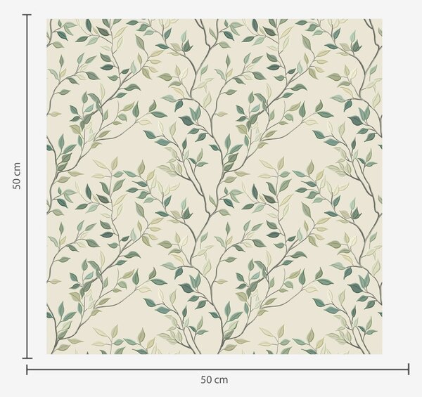 Tapet Creangă delicată răsucită cu frunze, Tapet rustic, a00071 : Uwalls.ro