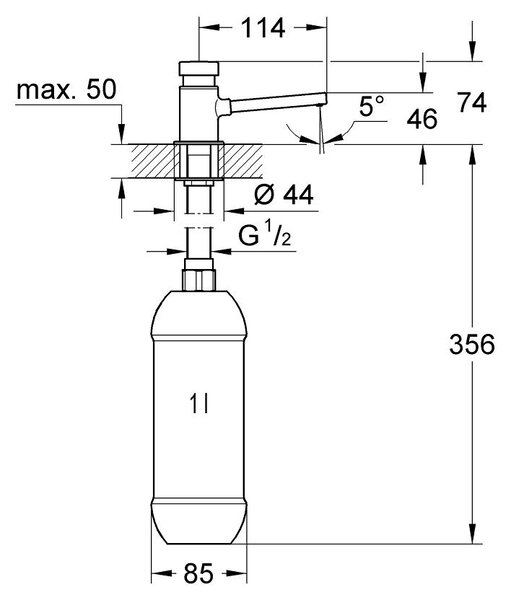 Grohe dozator săpun 1000 ml StarLight Chrome 36194000