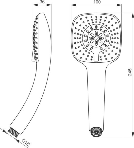 Ideal Standard Idealrain Cube duș de mână crom B0003AA