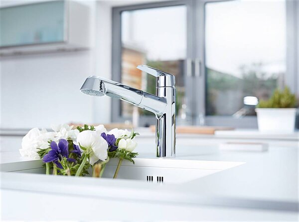 Grohe Eurodisc Cosmopolitan baterie bucătărie pe picior StarLight Chrome 32257002