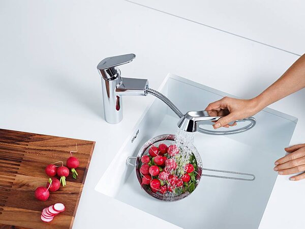 Grohe Eurodisc Cosmopolitan baterie bucătărie pe picior StarLight Chrome 32257002