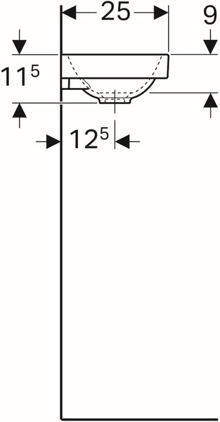 Geberit Acanto lavoar 40x25 cm dreptunghiular clasică-mobilier alb luciu 500.635.01.2