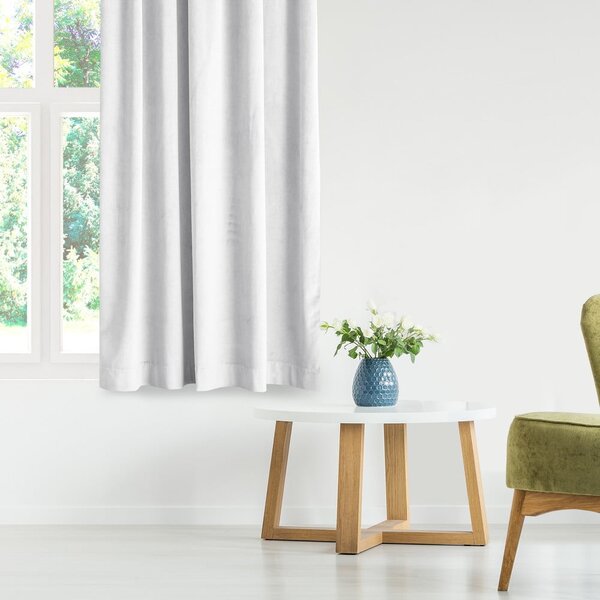 Draperie albă dimout (semi-opacă) din catifea 140x270 cm Eyelets – Restilo