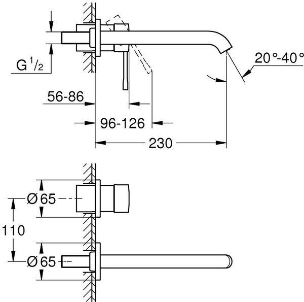 Grohe Essence New baterie lavoar ascuns grafit 19967A01