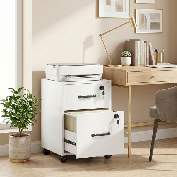 HOMCOM Fișet de birou cu 2 sertare și roți, pentru Letter/A4 | Aosom Romania