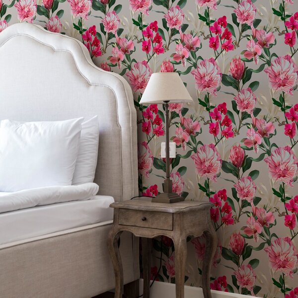 Tapet Delicate flori roz pe fundal luminos, Tapet flori, Tapet bujori, a00094 : Uwalls.ro