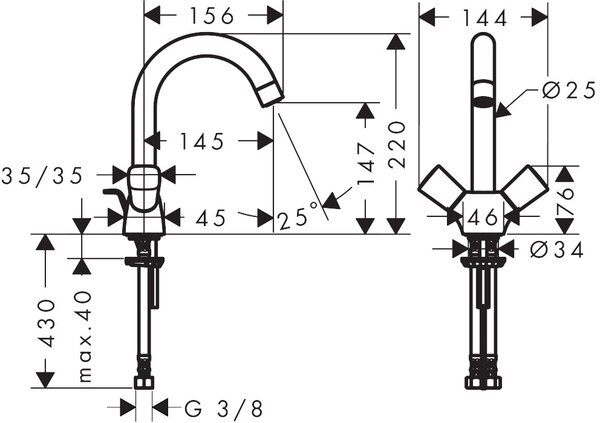 Hansgrohe Logis baterie lavoar stativ crom 71222000