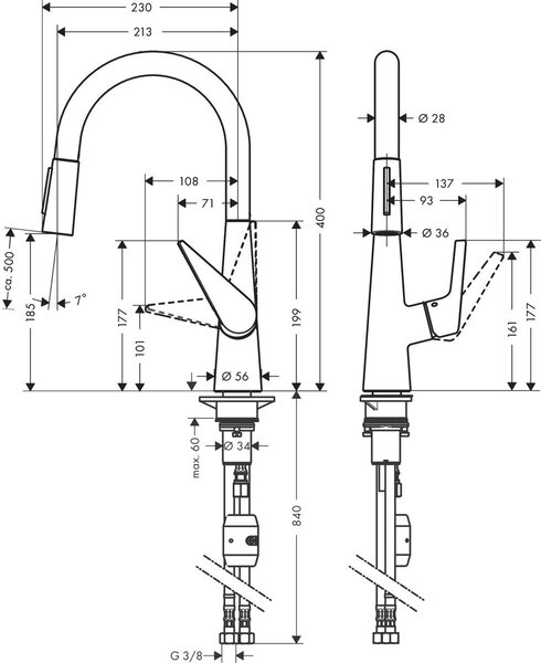 Hansgrohe Talis M51 baterie bucătărie pe picior oţel inoxidabil 72813800
