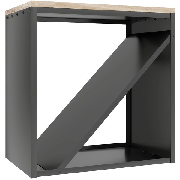 Outsunny Suport pentru Lemne de Interior 2 în 1, Suport Înălțat cu Separator, pentru Șemineu, 58 x 36 x 60 Cm, Negru | Aosom Romania