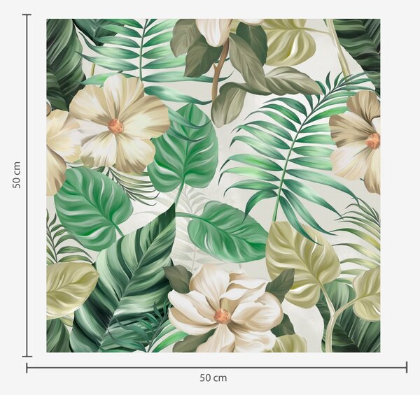 Tapet Compoziție de flori și frunze tropicale, Tapet Shaby Chic, a00099 : Uwalls.ro