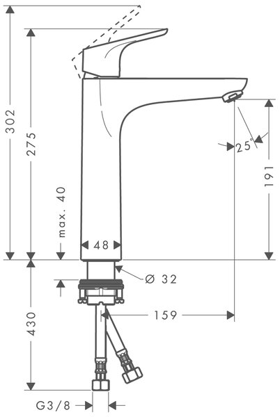 Hansgrohe Focus baterie lavoar stativ crom 31518000