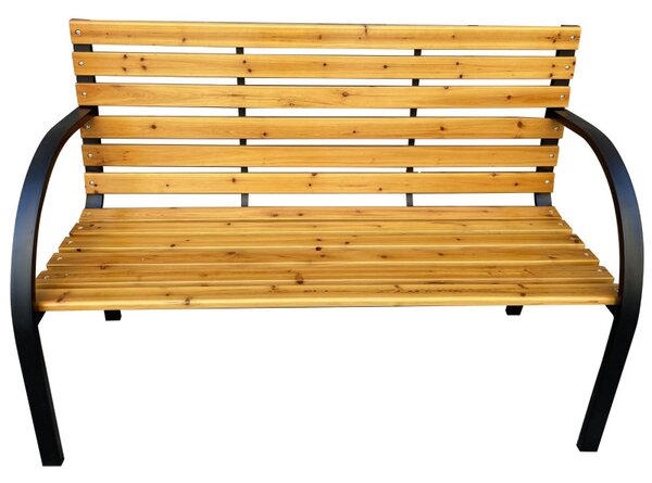 Bancă de grădină Dereck (negru + lemn natural). Promo -18%. 1088104