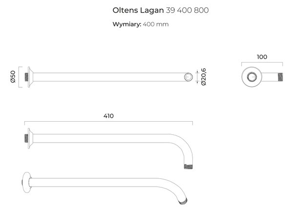 Oltens Lagan braț de perete auriu strălucitor 39400800