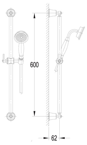 Omnires Armance set de duș perete crom ARMANCE-SCR