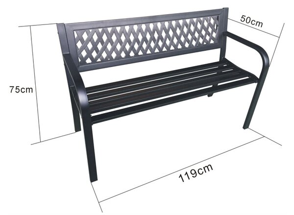 Bancă de grădină Kampa (negru). Promo -20%. 1088105
