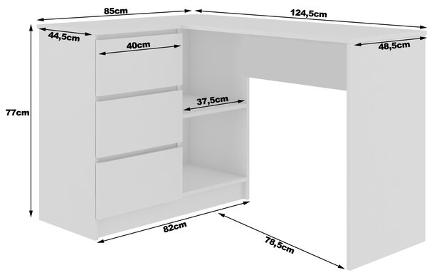 Masă PC de colț Balcon (stejar craft) (S). Promo -20%. 1117062