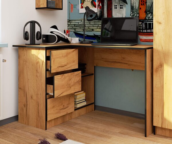 Masă PC de colț Balcon (stejar craft) (S). Promo -20%. 1117062