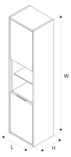 Excellent Tuto dulap 40x32x160 cm laterala pe perete alb-stejar MLEX.0201.400.WHBL