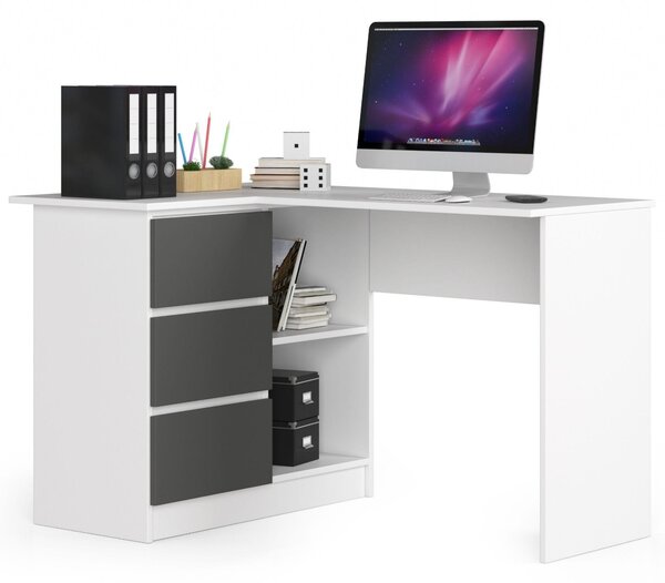 Masă PC de colț Bodhi (Alb + gri) (S). Promo -12%. 1128556