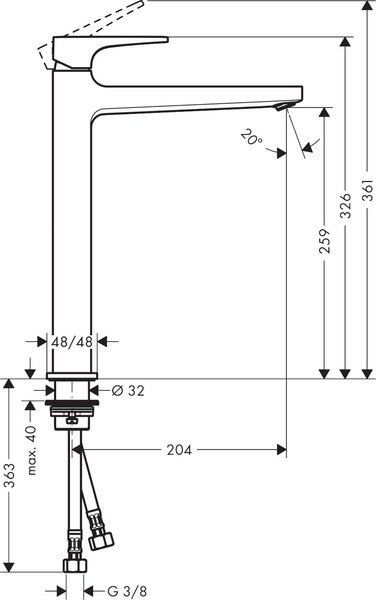 Hansgrohe Metropol baterie lavoar stativ crom 32512000