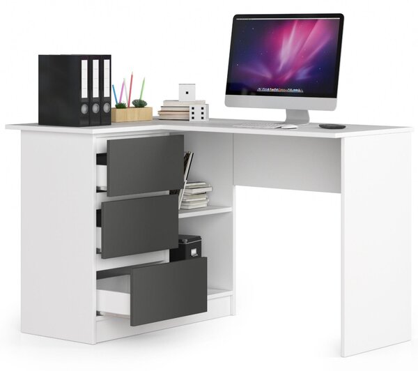 Masă PC de colț Bodhi (Alb + gri) (S). Promo -12%. 1128556