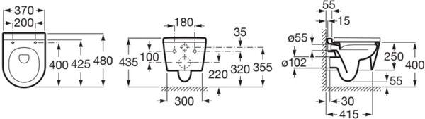 Roca Inspira vas wc agăţat fără margine bej A346528650
