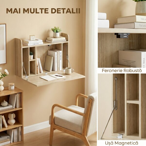 HOMCOM Birou Da Perete, Con Rafturi Per Casa E Birou | Aosom Romania
