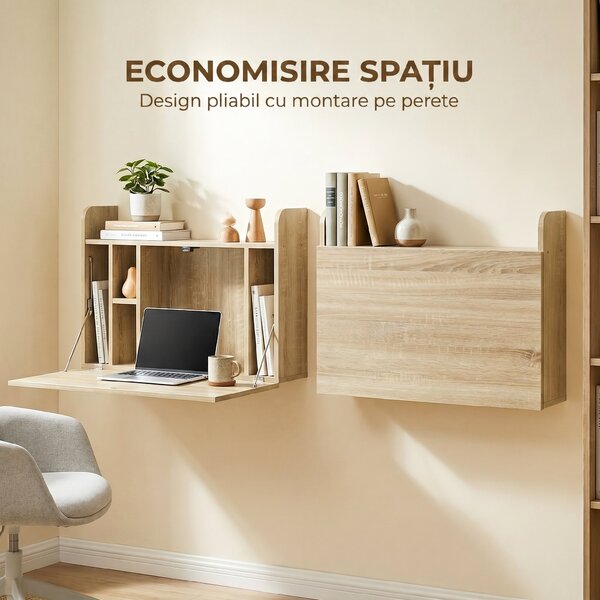 HOMCOM Birou Da Perete, Con Rafturi Per Casa E Birou | Aosom Romania