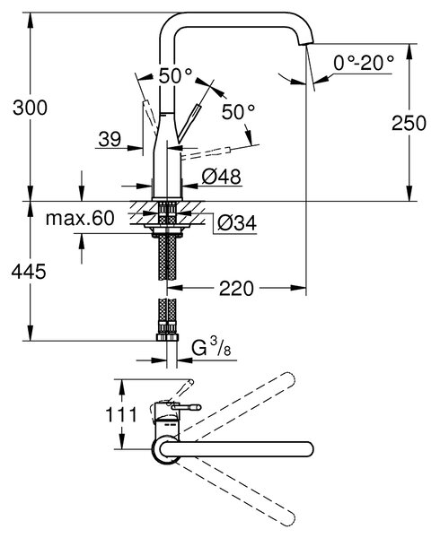 Grohe Essence baterie bucătărie pe picior Brushed Hard Graphite 30269AL0