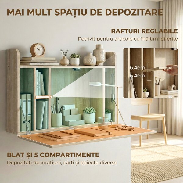 HOMCOM Birou Da Perete, Con Rafturi Per Casa E Birou | Aosom Romania