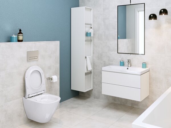 Cersanit City vas wc cu capac soft-close agăţat fără margine alb K701-104-ECO