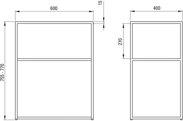 Deante Correo consolă 60x40x77 cm negru CKC_N60A