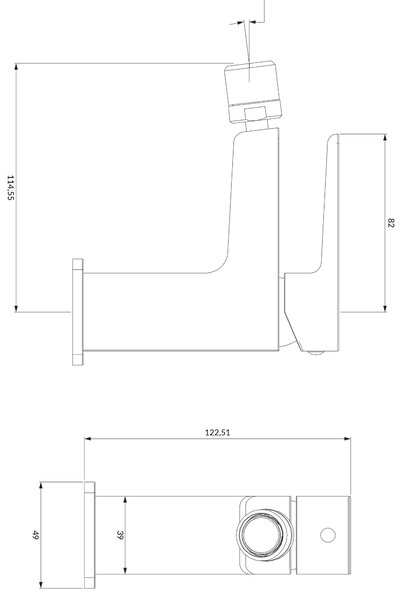 Omnires Parma baterie bideu stativ negru PM7420BL