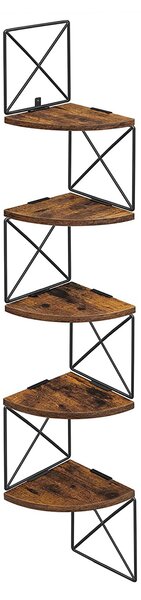 Etajera de colt pentru perete TAYLOR cu 5 rafturi, 127x20cm