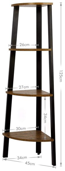 Raft de colt TAYLOR 4 polite, 125x34 cm