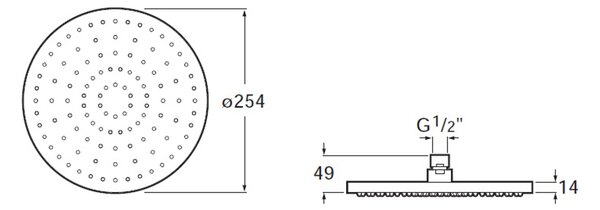 Roca Rainsense cap de duș 25.4x25.4 cm rotund crom A5B2250C00
