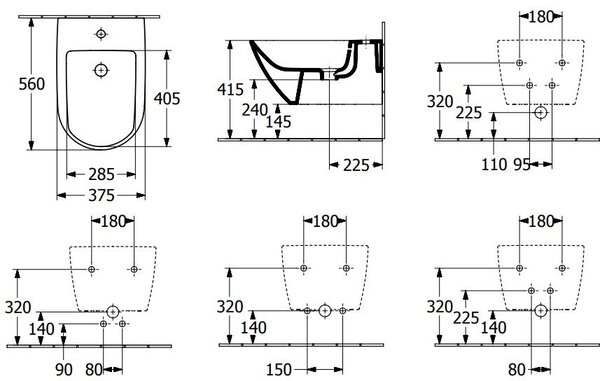 Villeroy & Boch Subway 3.0 bideu agăţat alb 44700001