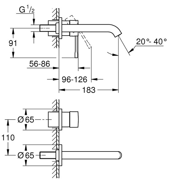 Grohe Essence baterie lavoar ascuns crom 19408001
