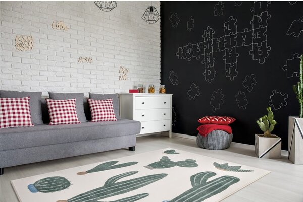 Covor pentru copii verde-fildeș 80x150 cm Cacto Malachite – FD