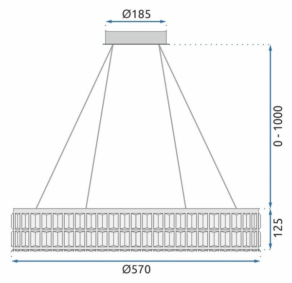 Lampă suspendată LED APP1568-CP Gold 60cm