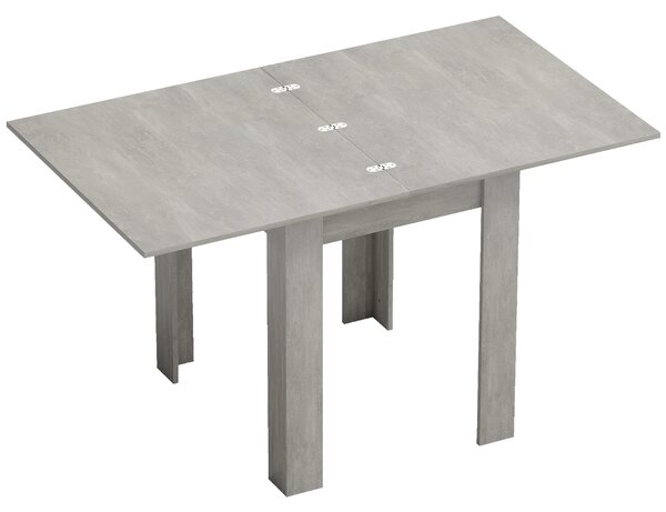 HOMCOM Masă de Dining Extensibilă pentru 4-6 Persoane Design Pliabil, 70-140cm Masă Rectangulară de Economisire a Spațiului cu Picioare Antiderapante, pentru Sala de Mese Sufragerie, Gri Efect Lemn | Aosom Romania