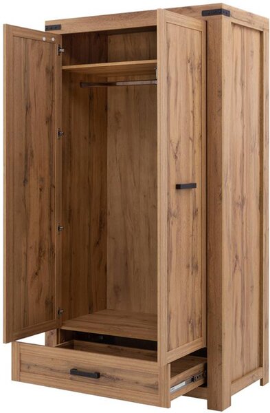 Dulap MORTIZ, stejar wotan, PAL laminat, cu 2 usi si un sertar, 113x60