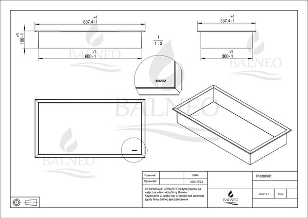 Balneo Wall-Box One Gold raft de nișă 60 cm auriu OB-BR4