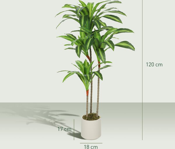 HOMCOM Arbore artificial Dracaena 120 cm cu ramuri flexibile - Verde | Aosom Romania