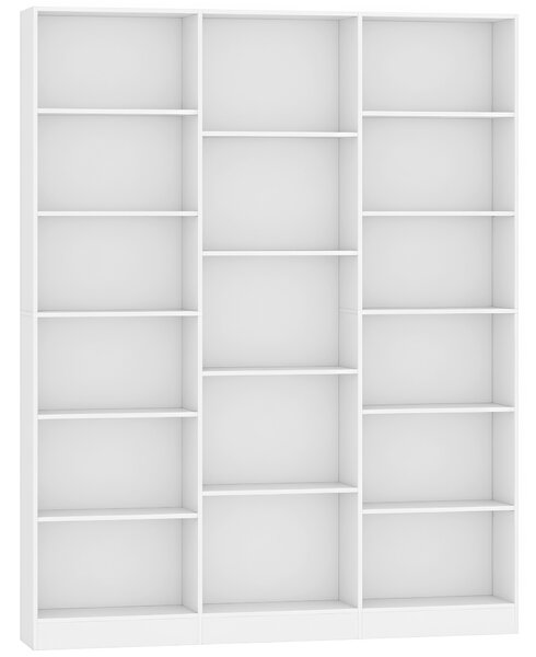 HOMCOM Bibliotecă cu Polițe Reglabile și Sistem Anti-Răsturnare din PAL, 149 x 23,6 x 188 cm, Albă | Aosom Romania
