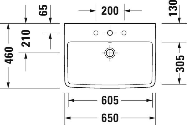 Duravit No. 1 lavoar 65x46 cm dreptunghiular mobilier alb luciu 23756500002