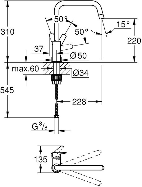 Grohe Start baterie bucătărie pe picior SuperSteel 30470DC0