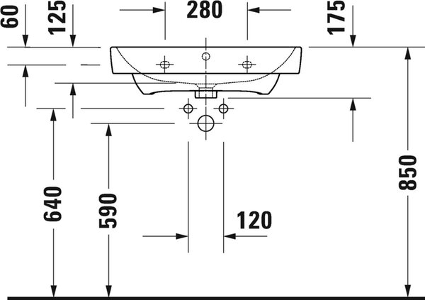 Duravit No. 1 lavoar 65x46 cm dreptunghiular mobilier alb luciu 23756500002