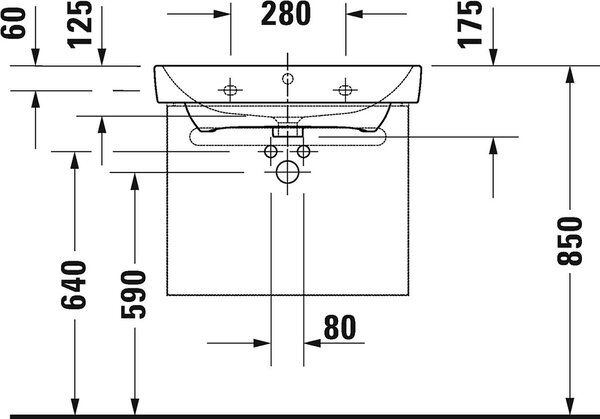 Duravit No. 1 lavoar 65x46 cm dreptunghiular mobilier alb luciu 23756500002